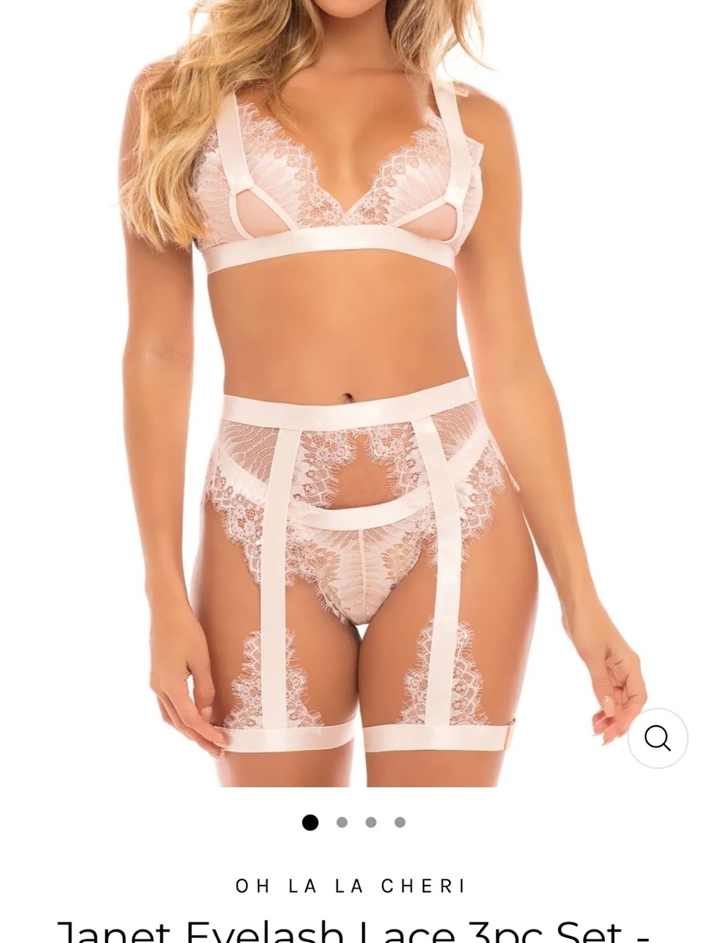 Oh la la Cheri  Blush Janet keyhole lace bra sz XL